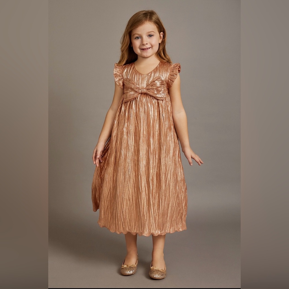 Bonnie Jean Shimmerin pink  Ruffle Dress